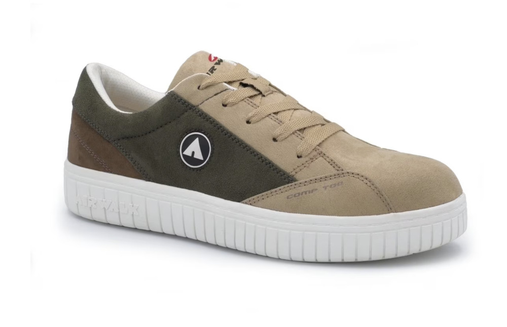Airwalk Camino Mens Size 8 Beige White Suede Composite Toe Safety Work Shoes